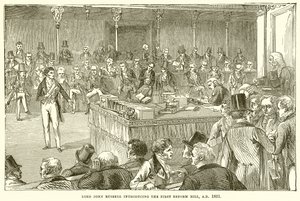 Lord John Russell esittelee ensimmäisen uudistuslain, 1831 jKr tekijältä English School