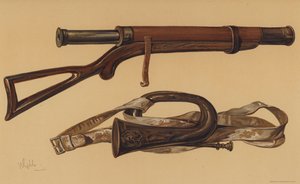 Lordi Raglanin teleskooppi ja venäläinen bugle Sebastopolista (chromolitho) tekijältä English School