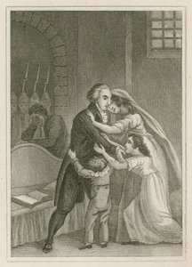 Ranskalainen Ludvig XVI jää lomalle perheestään, 1793 tekijältä English School