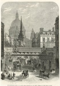 Ludgate Hill, rautatiesilta, jonka Lontoon, Chathamin ja Doverin rautatieyhtiö rakentaa tekijältä English School