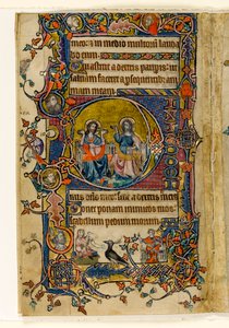 MS 1-2005, fol. 161v: The Father and Son, historiallinen alkukirja Macclesfield Psalterista, Use of Sarum, East Anglia, n. 1330 tekijältä English School