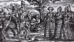 Macbeth, Banquo ja kolme noitaa, Skotlannin historia, 1577, tekijältä English School