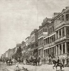Macquarie Street, Sydney, n. 1880, Howard Willoughbyn "Australian Pictures" -julkaisusta, julkaisija Religious Tract Society, Lontoo, 1886 tekijältä English School
