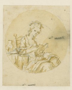 Madame Händel, 1800-luvun puoliväli (kynä ja muste ja pesu paperille) tekijältä English School