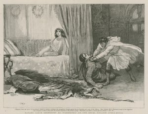 Madame Sarah Bernhardt Kleopatran roolissa Englannin kuninkaallisessa oopperatalossa tekijältä English School