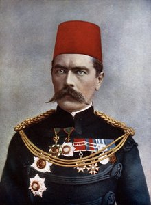 Kenraalimajuri Lord Horatio Herbert Kitchener (1850-1916) Khartumista ja Broomesta, kuvitus Charles N. Robinsonin julkaisusta "Celebrities of the Army", julkaistu 1900 (värilitho) tekijältä English School