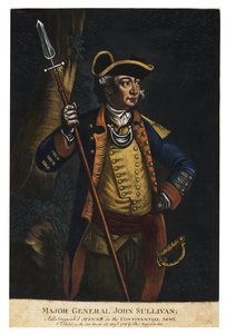 Kenraalimajuri John Sullivan, 1776 (käsinvärinen mezzotint)