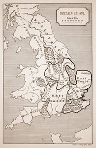 Britannian kartta vuonna 593, painanut Stanfords Geographical Establishment