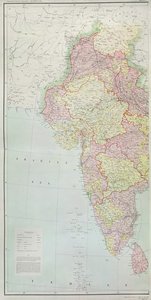 Intian kartta, julkaistu eversti H.R. Thuillier, R.E., Surveyor General of India, 1877