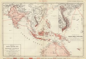 Kaakkois-Aasian ja Pohjois-Australian kartta