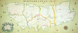 Kartta Minorcan saaresta, noin 1740