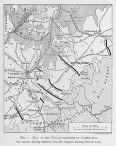 Cambridgen naapuruston kartta (kaiverrus) tekijältä English School