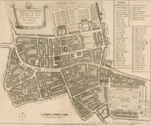 Kartta seurakunnan St Giles in the Fields, Lontoo
