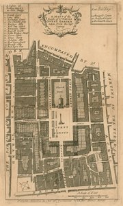 Kartta St Paulsin seurakunnasta, Covent Gardenista, Lontoosta