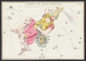Kartat C.44.A.42 Perseus ja Caput Meudusa, Uranian peilistä; tai näkymä taivaaseen. [32 kortin laatikko.]