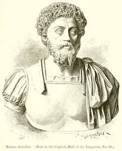 Marcus Aurelius. (Bust in the Capital, Hall of the Emperors, nro 38)