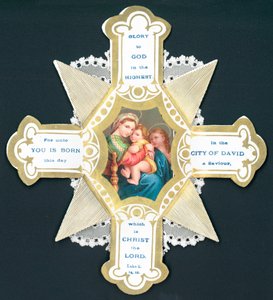 Maria ja Jeesus-lapsi, joulukortti tekijältä English School