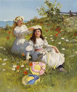 Toukokuun kuningatar (värilitografia) tekijältä English School