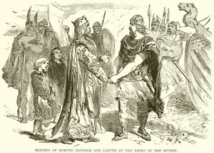 Edmund Ironsiden ja Canuten tapaaminen Severnin rannalla tekijältä English School