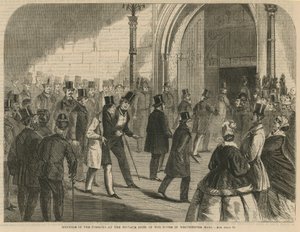Commons-jäseniä Westminster Hallin talon yksityisovella tekijältä English School