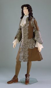 Miesten takki, 1720-luku (kirjailtu West Country -leveä) tekijältä English School