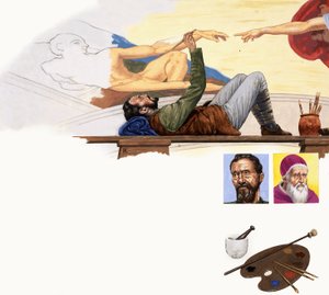 Michelangelo maalasi Sikstuksen kappelin kattoa tekijältä English School