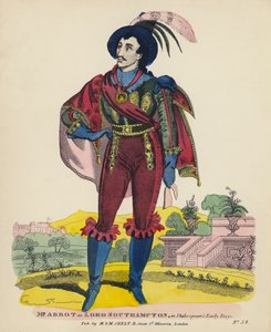 Mr Abbot lordi Southamptonina Shakespearen varhaisissa päivissä (värikaiverrus) tekijältä English School