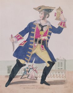 Mr. Cullen roolissa Blueskin (Siniparta), pub. 1810 (kaiverrus ja kollaasi) tekijältä English School