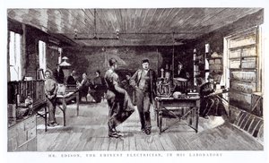 Herra Edison (1847-1931), Eminent Electrician, hänen laboratoriossa tekijältä English School