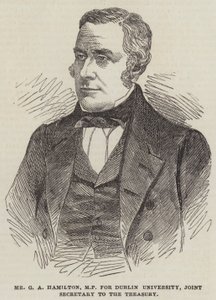 G A Hamilton, Dublinin yliopiston kansanedustaja, valtiovarainministeri (kaiverrus) tekijältä English School