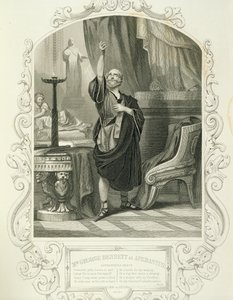 Mr George Bennett Apemantuksena, näytös I kohtaus 2, William Shakespearen Timon of Ateena (1564-1616) tekijältä English School