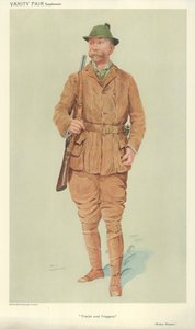 Herra Walter Winans, Tracks and triggers, 9.6.1909, Vanity Fair sarjakuva tekijältä English School