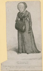 Rouva Garrick (Eva Marie Veigel), otettu syyskuussa 1820 tekijältä English School