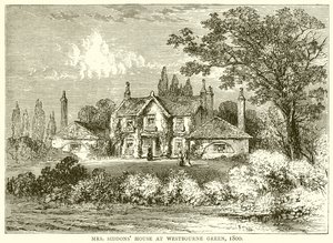 Mrs. Siddons House Westbourne Greenissä, 1800