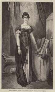 Rouva Siddons, Sir Thomas Lawrencen maalauksesta (kaiverrus) tekijältä English School