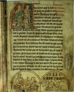 Ms.O.1.20.f.241v Jerome: Potilaan luona vieraileva lääkäri ja apteekki, De Nominibus Herbraicisista (vellum) tekijältä English School