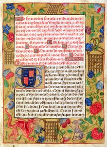 Ms 261 fol.1r sivu latina- ja englanninkielisten ruttotraktaattien kokoelmasta, n. 1500 tekijältä English School