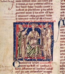 Ms 6712 (A.6.89) fol.126v William II (n. 1057-1100) Flores Historiarum -miniatyyri, Matthew Paris, 1250-52 tekijältä English School