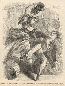 Musiikki ja ristiriita; Kohtaus elokuvasta The Taming of the Shrew, jota esitettiin Claphamissa tekijältä English School