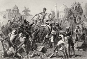 Kapinalliset Sepoys jakavat saaliista, "Intian kapinan historiasta", julkaistu vuonna 1858 tekijältä English School