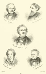 Nathaniel Hawthorne, Charles Dickens, William Makepeace Thackeray, Charlotte Bronte, Thomas De Quincey tekijältä English School