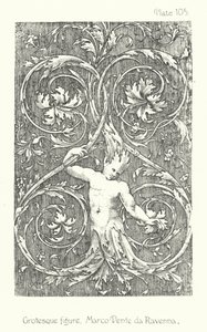 Luonto koristeena: groteski hahmo, Marco Dente da Ravenna (litografia) tekijältä English School