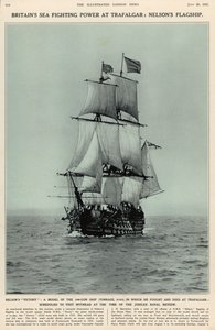 Nelsons Victory: malli 100 aseesta, jossa hän taisteli ja kuoli Trafalgarissa, The Illustrated London News Royal Naval and Military Review Number, 20. heinäkuuta 1935 tekijältä English School