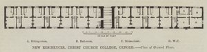 Uudet asunnot, Christ Church College, Oxford, Plan of Ground Floor (kaiverrus) tekijältä English School