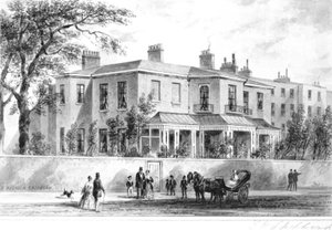 Luoteisnäkymä Camelford Housesta, 1850 tekijältä English School