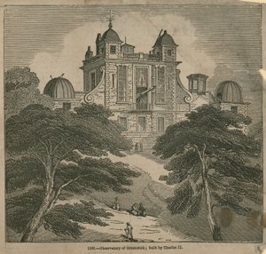 Charles II:n rakentama observatorio Greenwichissä Lontoossa tekijältä English School
