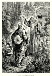 Odoaker und der Mönch Severinus (Gravur)