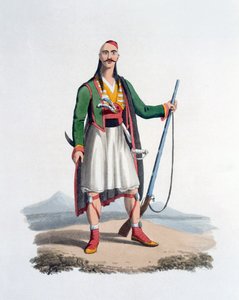 Spahien upseeri, 1818 (värillinen akvatinta) tekijältä English School