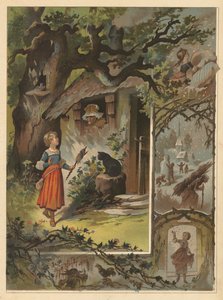 Vanha hanhi-äiti (chromolitho) tekijältä English School