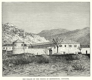 Montenegron ruhtinaan vanha palatsi, Cettigne (kaiverrus) tekijältä English School